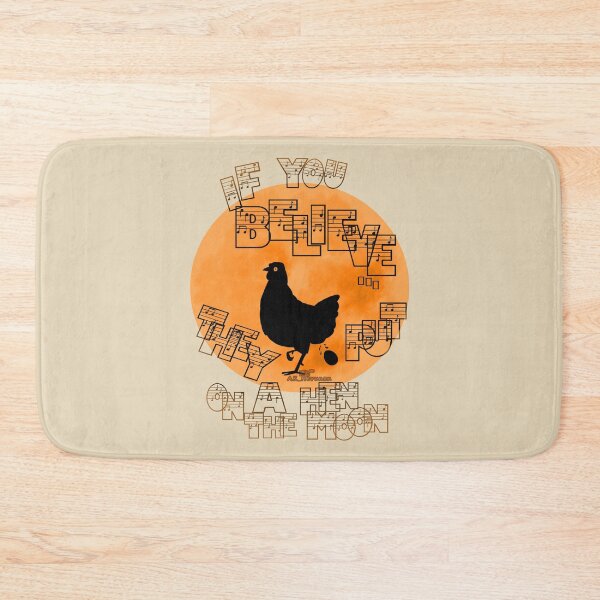 Item preview, Hen On The Moon, hand drawn picture with text designed and sold by AK-Hevonen.