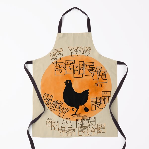Item preview, Hen On The Moon, hand drawn picture with text designed and sold by AK-Hevonen.