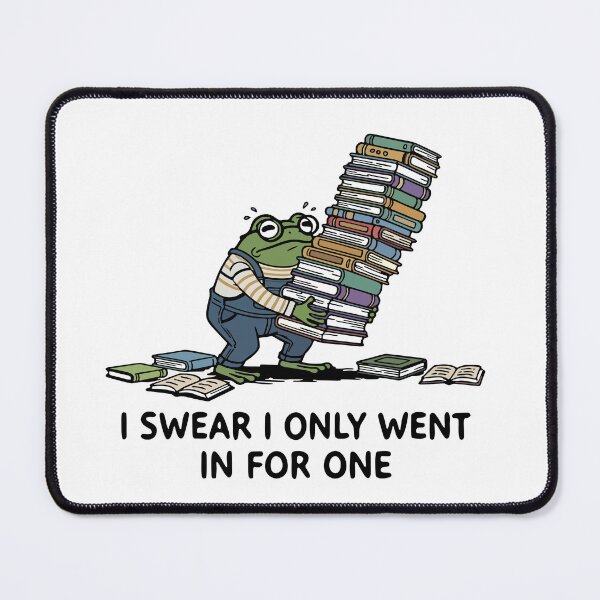 Item preview, Funny Cute Frog with Giant Book Stack designed and sold by Floomart.