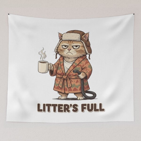Item preview, Funny Cat "Litter's Full" - Cousin Eddie Christmas Vacation Parody designed and sold by Latikshop.