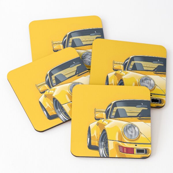 Item preview, Yellow Classic Sports Car Illustration – Retro Performance Art designed and sold by MOBI-CASE.