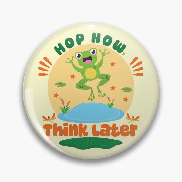 Item preview, Cute Happy Frog Jumping Pond Nature Positive Art designed and sold by DaVinciFeather.
