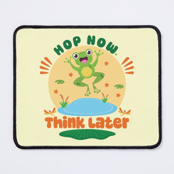 Item preview, Cute Happy Frog Jumping Pond Nature Positive Art designed and sold by DaVinciFeather.