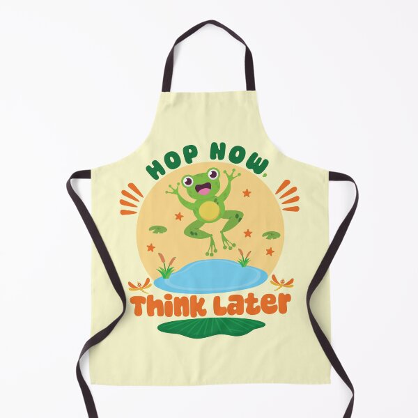 Item preview, Cute Happy Frog Jumping Pond Nature Positive Art designed and sold by DaVinciFeather.