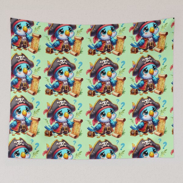 Item preview, Pirate Parrot Cute Adventure Art designed and sold by Mido tee art shop.