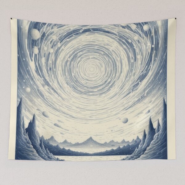 Item preview, Cosmic landscape with whirlpools and planets designed and sold by Mianku | Für das Leben.