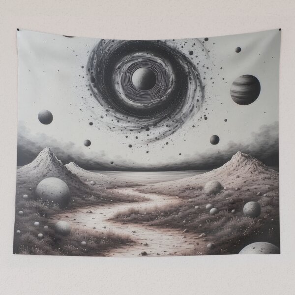 Item preview, Cosmic landscape beneath a swirling vortex designed and sold by Mianku | Für das Leben.
