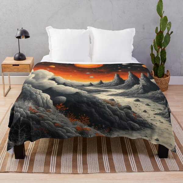 Item preview, Extraterrestrial mountain range beneath cosmic celestial bodies designed and sold by Mianku | Für das Leben.