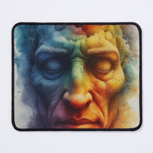 Item preview, Rainbow-colored watercolor portrait of a human sculpture designed and sold by Mianku | Für das Leben.