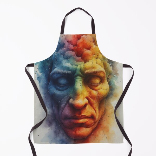 Item preview, Rainbow-colored watercolor portrait of a human sculpture designed and sold by Mianku | Für das Leben.