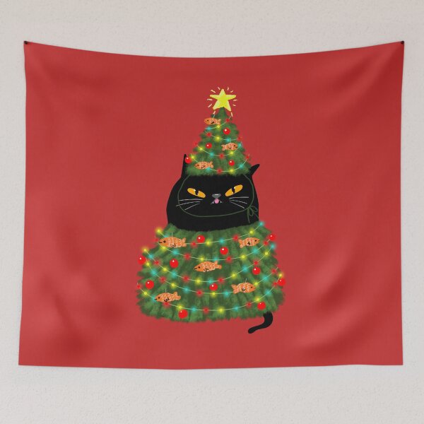 Item preview, Meowy Catmas Tree Cat designed and sold by KilkennyCat Art.