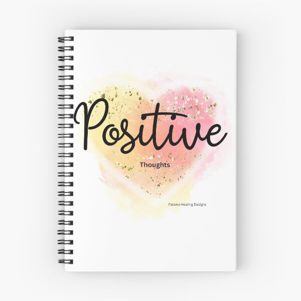 Item preview, Positive thoughts word graphic on orange yellow blotch designed and sold by PalomaHealing24.