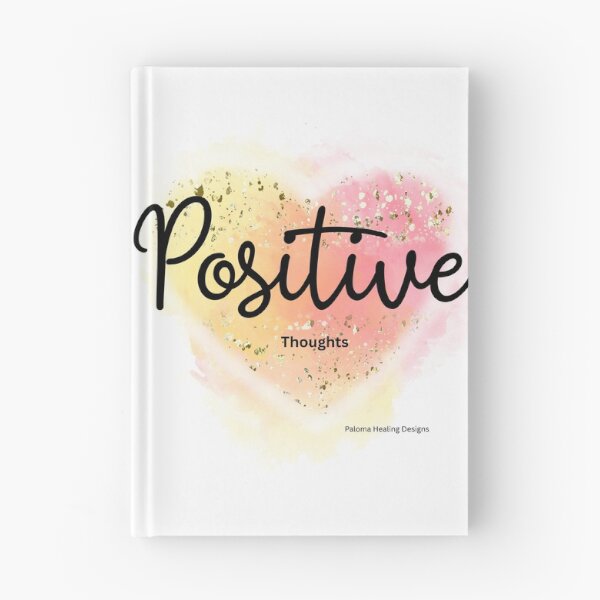 Item preview, Positive thoughts word graphic on orange yellow blotch designed and sold by PalomaHealing24.