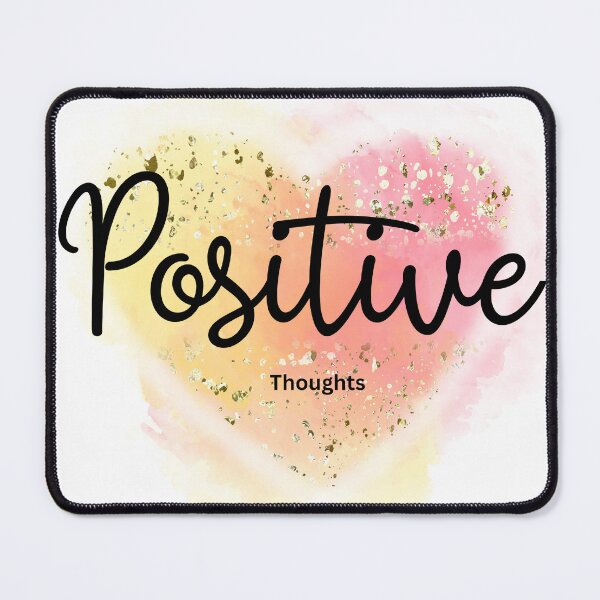 Item preview, Positive thoughts word graphic on orange yellow blotch designed and sold by PalomaHealing24.