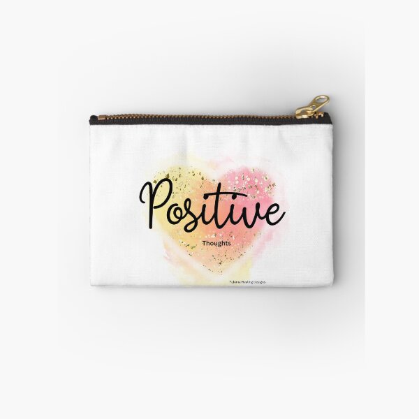 Item preview, Positive thoughts word graphic on orange yellow blotch designed and sold by PalomaHealing24.