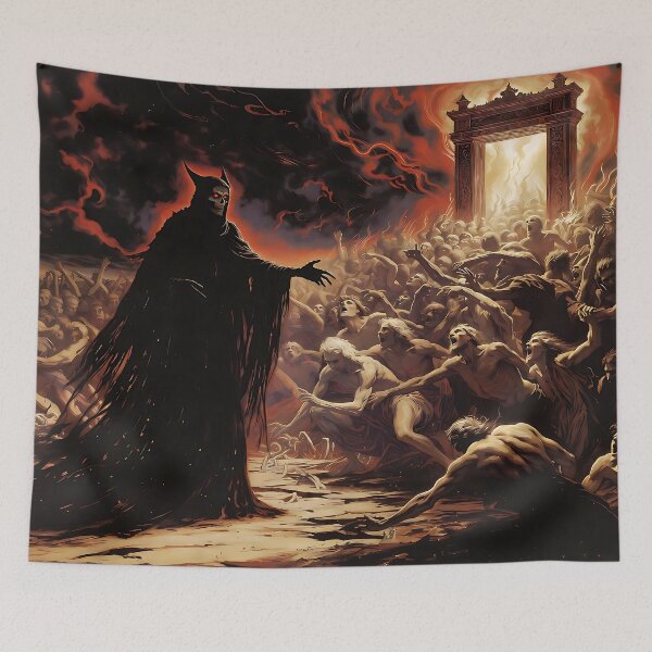 Item preview, Satan leading mankind to an astral gate designed and sold by AbsoluteAI.