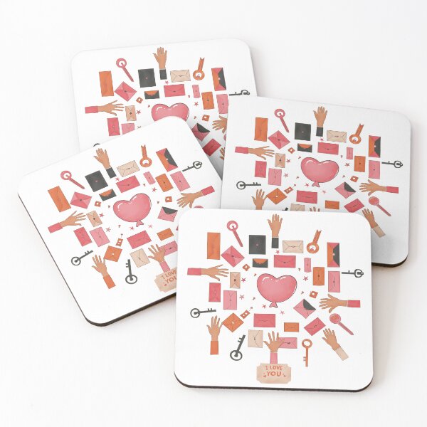 Item preview, Love Letters & Keys Heart Illustration designed and sold by KomparrowStudio.