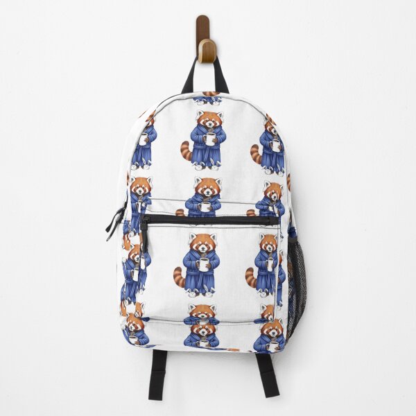 Item preview, Red Panda in Blue Bathrobe with Coffee designed and sold by TeeARTHY.