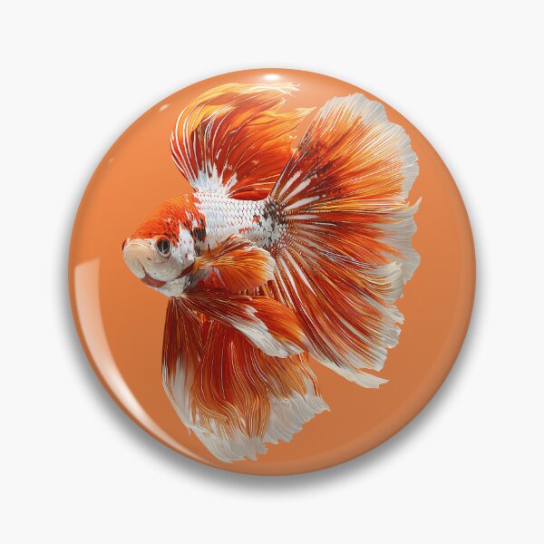 Item preview, Orange Koi Plakat Betta  Siamese Fighting Fish, Marbled Koi Halfmoon with White designed and sold by meganohm.