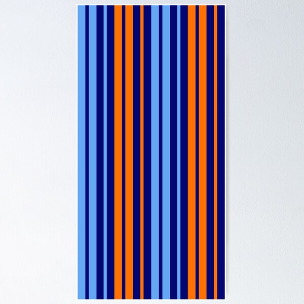 Item preview, Orange Blue Stripes On Navy Blue Pattern Design  designed and sold by PatternTitan.