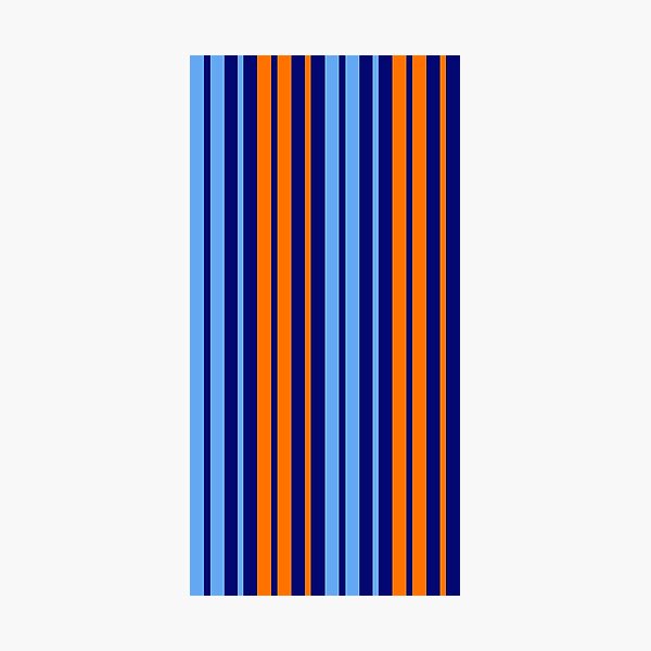 Item preview, Orange Blue Stripes On Navy Blue Pattern Design  designed and sold by PatternTitan.