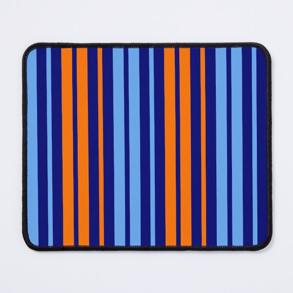 Item preview, Orange Blue Stripes On Navy Blue Pattern Design  designed and sold by PatternTitan.