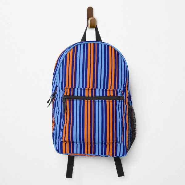 Item preview, Orange Blue Stripes On Navy Blue Pattern Design designed and sold by PatternTitan.