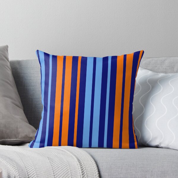 Item preview, Orange Blue Stripes On Navy Blue Pattern Design  designed and sold by PatternTitan.