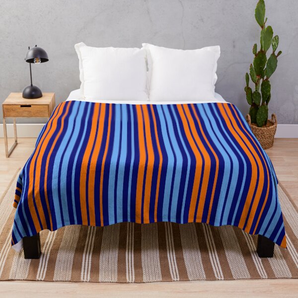 Item preview, Orange Blue Stripes On Navy Blue Pattern Design  designed and sold by PatternTitan.
