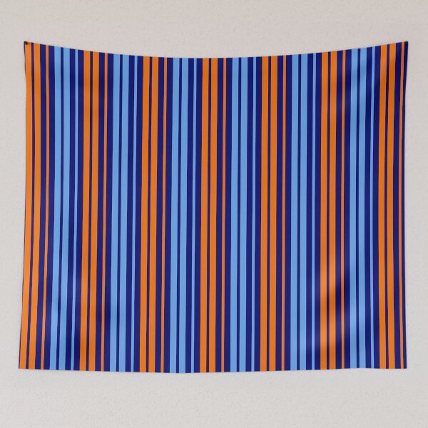 Item preview, Orange Blue Stripes On Navy Blue Pattern Design  designed and sold by PatternTitan.