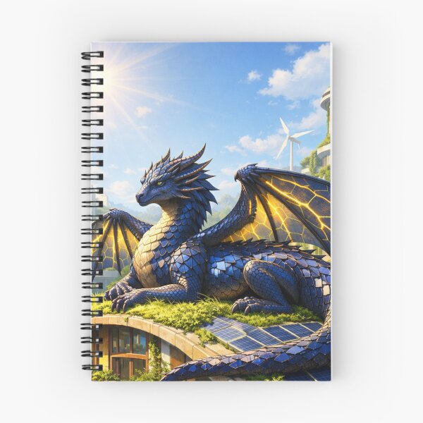 Item preview, Solarpunk Dragon Art – Photovoltaic Sun Dragon in a Terra Futura Utopian City designed and sold by EpicDragons-.