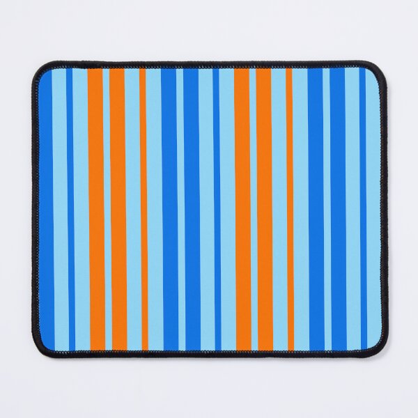 Item preview, Orange Blue Stripes On Blue Pattern Design  designed and sold by PatternTitan.