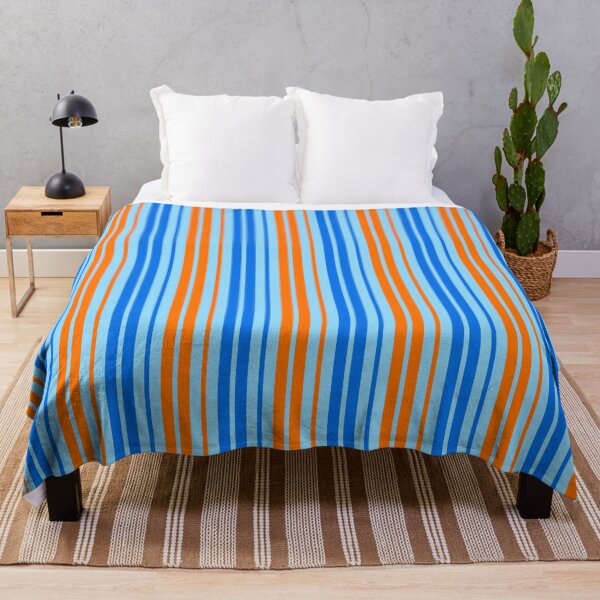 Item preview, Orange Blue Stripes On Blue Pattern Design  designed and sold by PatternTitan.