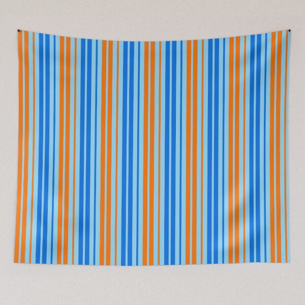 Item preview, Orange Blue Stripes On Blue Pattern Design  designed and sold by PatternTitan.