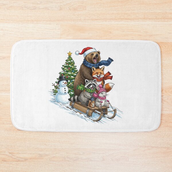 Item preview, Winter Christmas Animals Sledding Scene designed and sold by TeeARTHY.