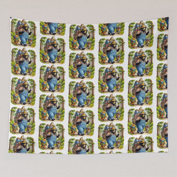 Item preview, Hiking Bear Family with Fox and Raccoon designed and sold by TeeARTHY.