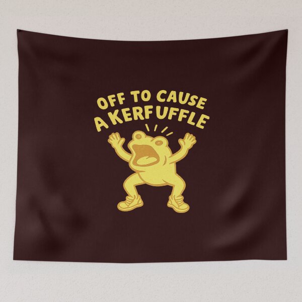 Item preview, Off to Cause a Kerfuffle,Funny Frog designed and sold by CloudyPress.