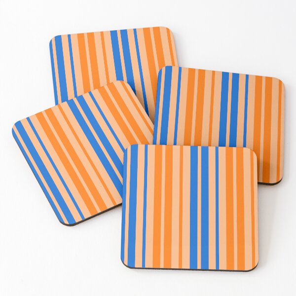 Item preview, Orange Blue Stripes On Orange Pattern Design  designed and sold by PatternTitan.