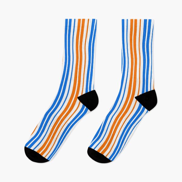 Item preview, Orange Blue Stripes On White Pattern Design  designed and sold by PatternTitan.