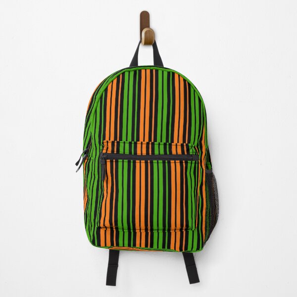 Item preview, Orange Green Stripes On Black Pattern Design designed and sold by PatternTitan.