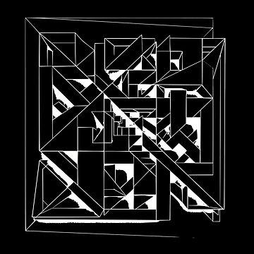 Artwork thumbnail, Geometric Labyrinth Wht by UrbanPrts