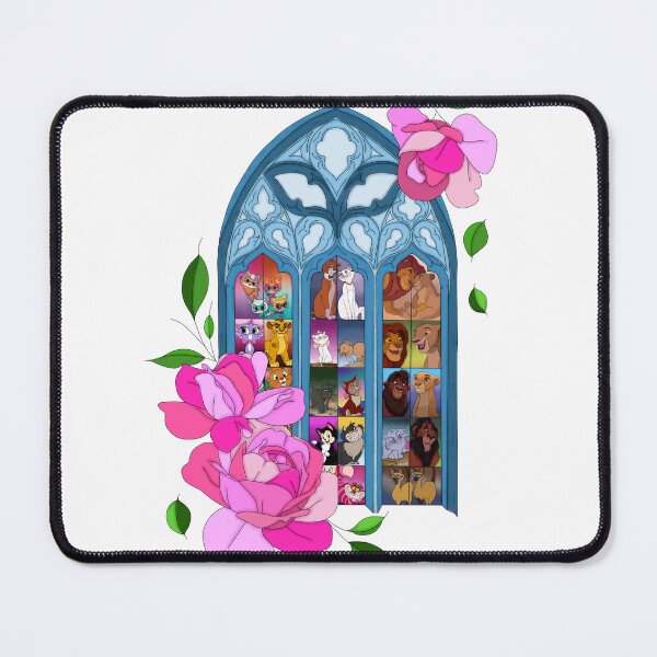 Item preview, Enchanted Stained Glass Cat Window Art with Roses designed and sold by LeeAnnaRose96.