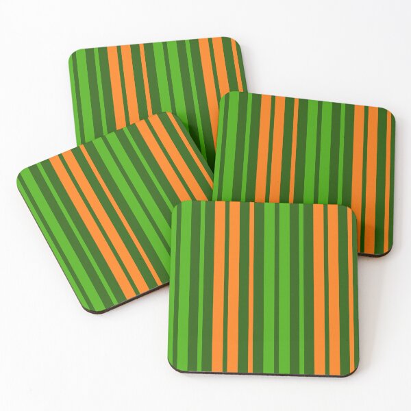 Item preview, Orange Green Stripes On Green Pattern Design  designed and sold by PatternTitan.