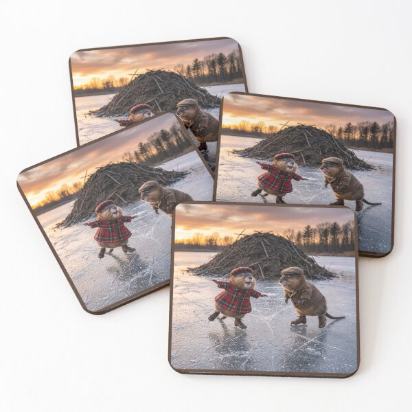 Item preview, Muskrats Ice Skating on Their Pond designed and sold by Tridentulus.