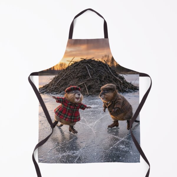 Item preview, Muskrats Ice Skating on Their Pond designed and sold by Tridentulus.