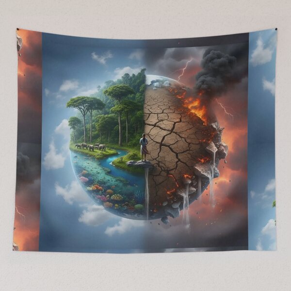 Item preview, Two futures, one decision | Conceptual art about the planet and human impact. By COLORALMY designed and sold by Coloralmy.