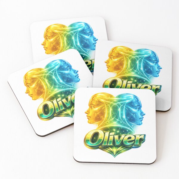 Item preview, Oliver Gemini – Dual Mind Male Name Zodiac Fantasy Art Design designed and sold by AlexLineArt.