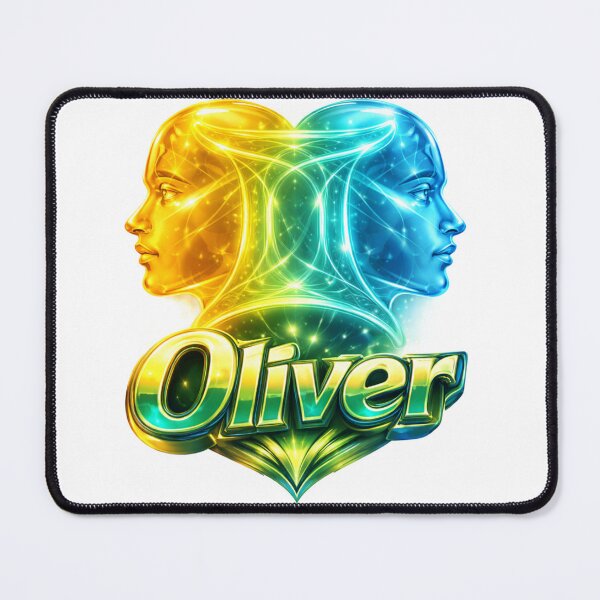 Item preview, Oliver Gemini – Dual Mind Male Name Zodiac Fantasy Art Design designed and sold by AlexLineArt.
