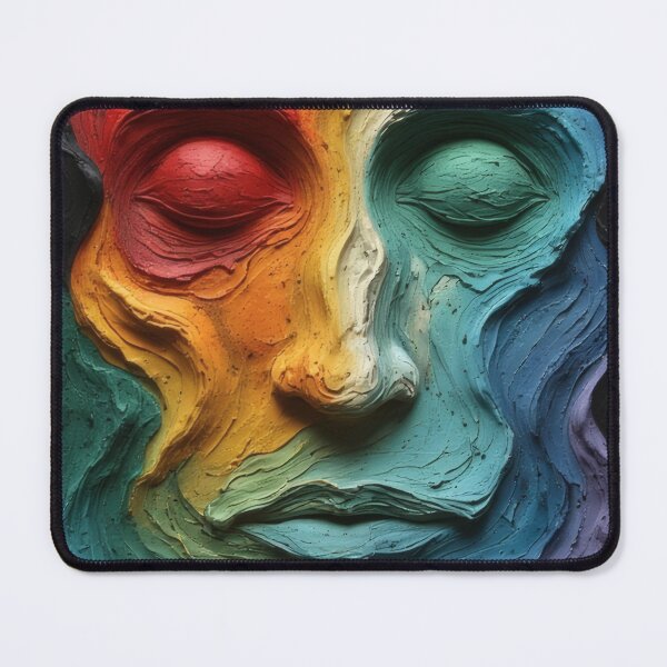 Item preview, Colorful, sculptural face with closed eyes designed and sold by Mianku | Für das Leben.