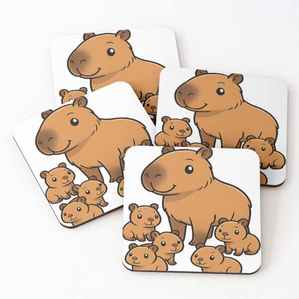 Item preview, Cute Capybara Family – Mama Capybara with Babies – Kawaii Animal Art designed and sold by so01.